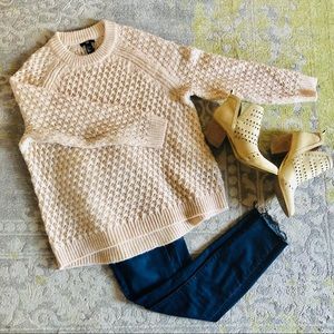 Blush Pink Oversized Chunky Knit Sweater